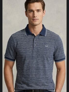 Princess Cruises Men's Polo Navy Blue Stripe Size S NEW